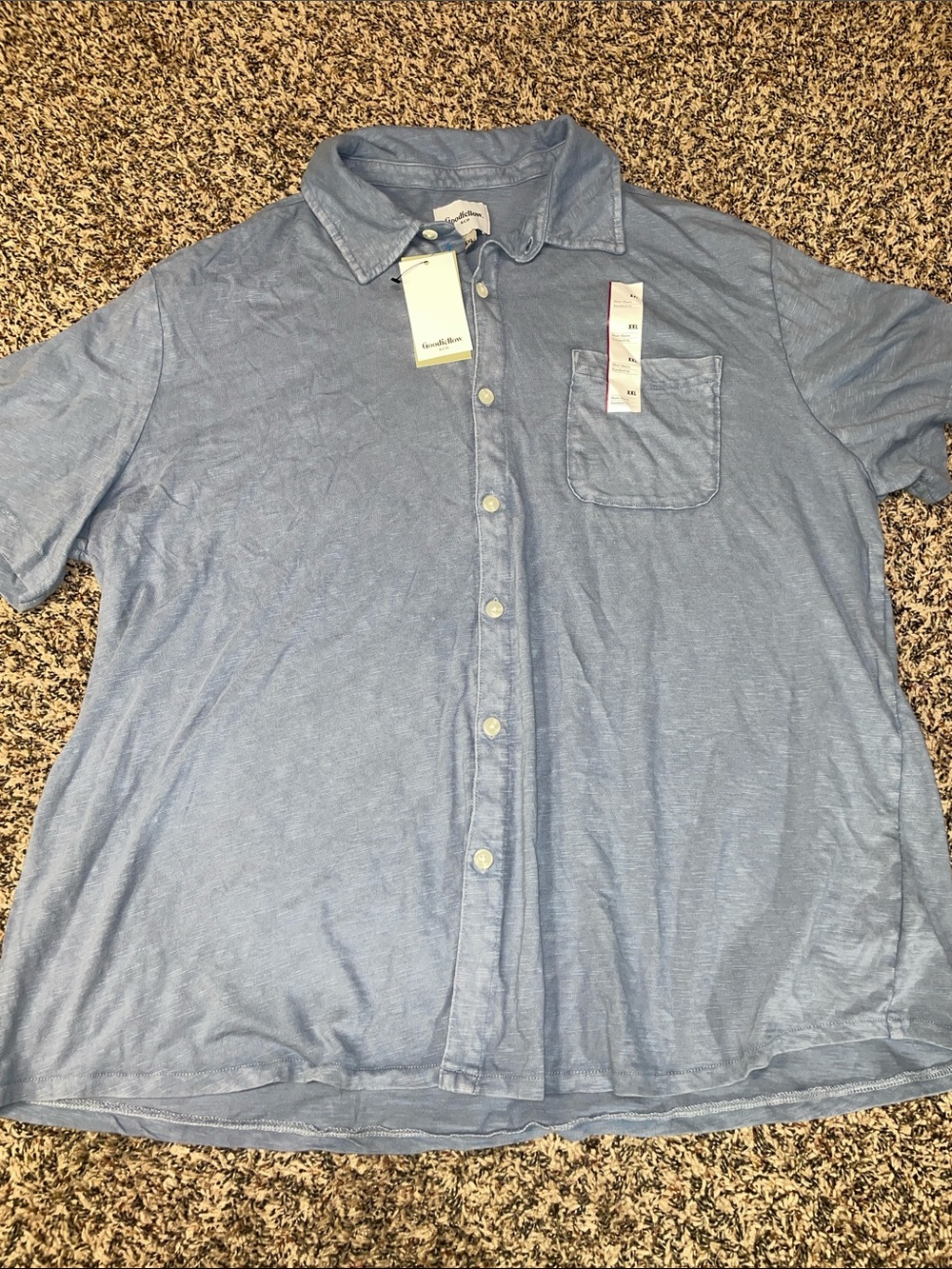 Goodfellow & Co Blue Short-Sleeve Casual Button-Down Shirt XXL NWT